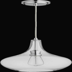 Quorum Lighting-8004-14-1 Light Pendant in Transitional style - 11.25 inches wide by 15.5 inches high   Chrome Finish with Clear Glass