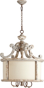 Quorum Lighting-8052-4-56-La Maison - 4 Light Pendant in Traditional style - 25.25 inches wide by 30.5 inches high   Manchester Grey/Rust Finish