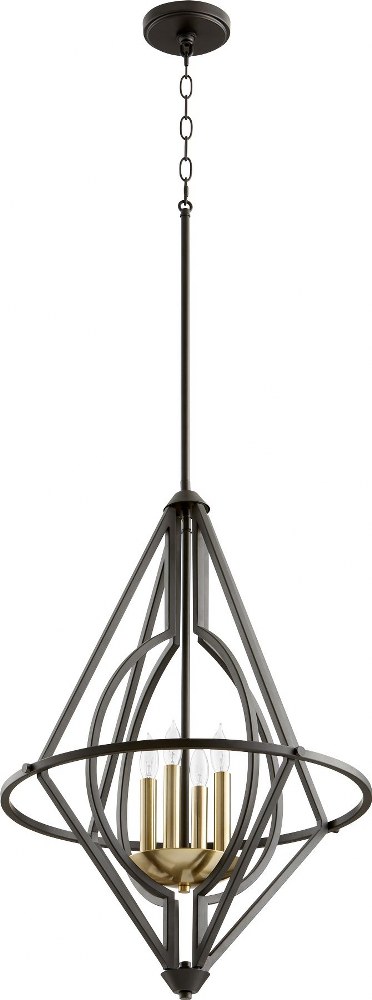 Quorum Lighting-8065-4-69-4 Light Pendant in Soft Contemporary style - 18 inches wide by 28.5 inches high   Noir Finish