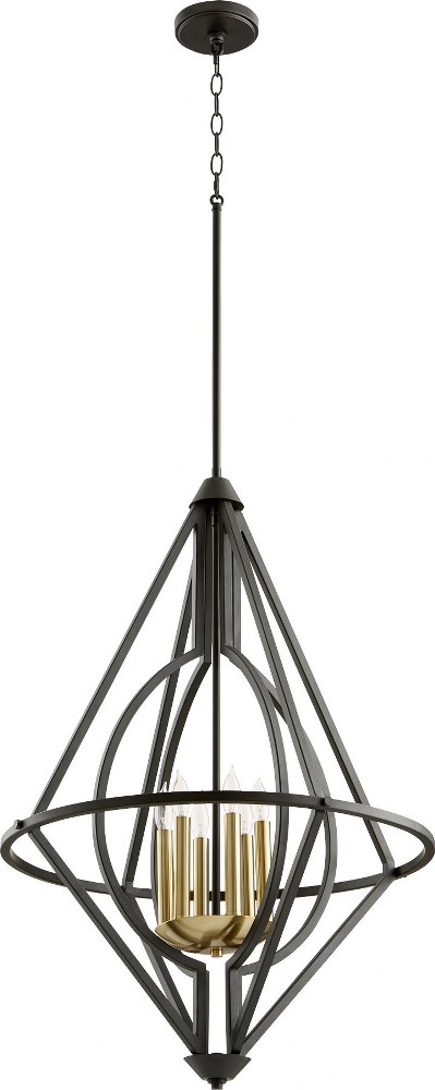 Quorum Lighting-8065-6-69-6 Light Pendant in Soft Contemporary style - 23.5 inches wide by 34.25 inches high   Noir Finish