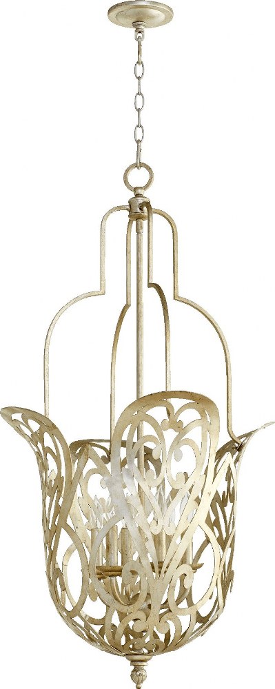 Quorum Lighting-8192-6-60-Lemonde - 6 Light Pendant in style - 20.75 inches wide by 39.5 inches high   Aged Silver Leaf Finish