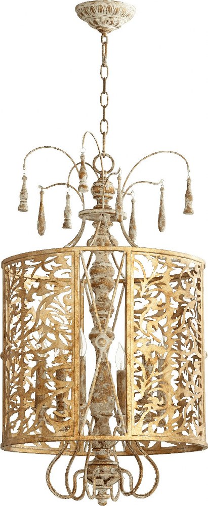 Quorum Lighting-8357-6-61-Leduc - 6 Light Pendant in Transitional style - 18 inches wide by 33 inches high   Florentine Gold Finish
