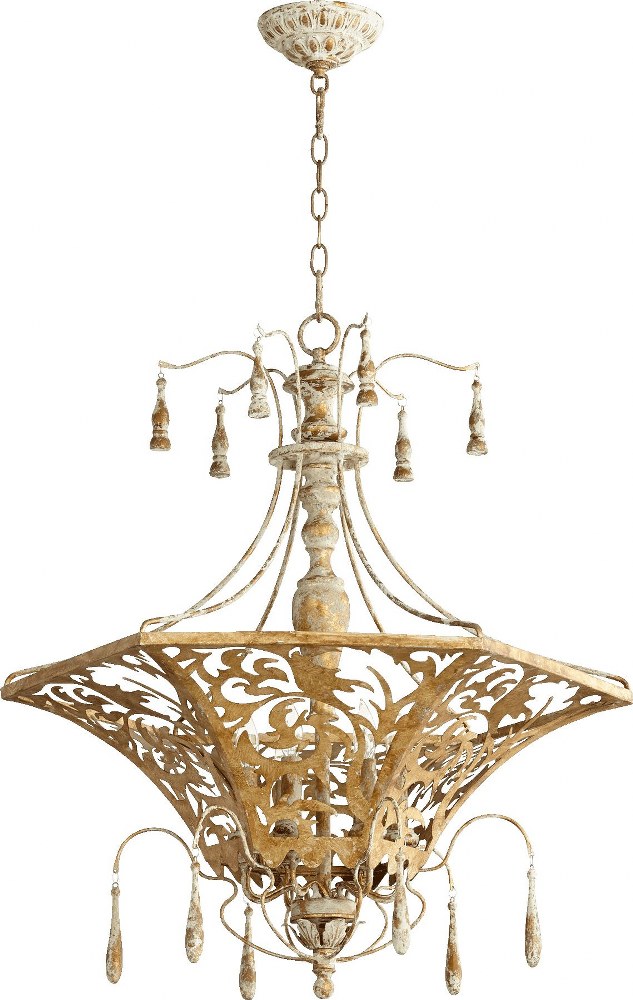 Quorum Lighting-8359-6-61-Leduc - 6 Light Pendant in Transitional style - 27 inches wide by 29.5 inches high   Florentine Gold Finish