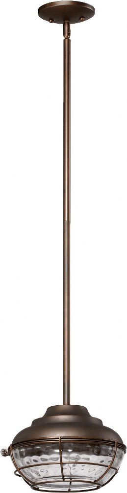 Quorum Lighting-8374-86-Hudson - 1 Light Outdoor Pendant in Transitional style - 9.75 inches wide by 10 inches high   Oiled Bronze Finish