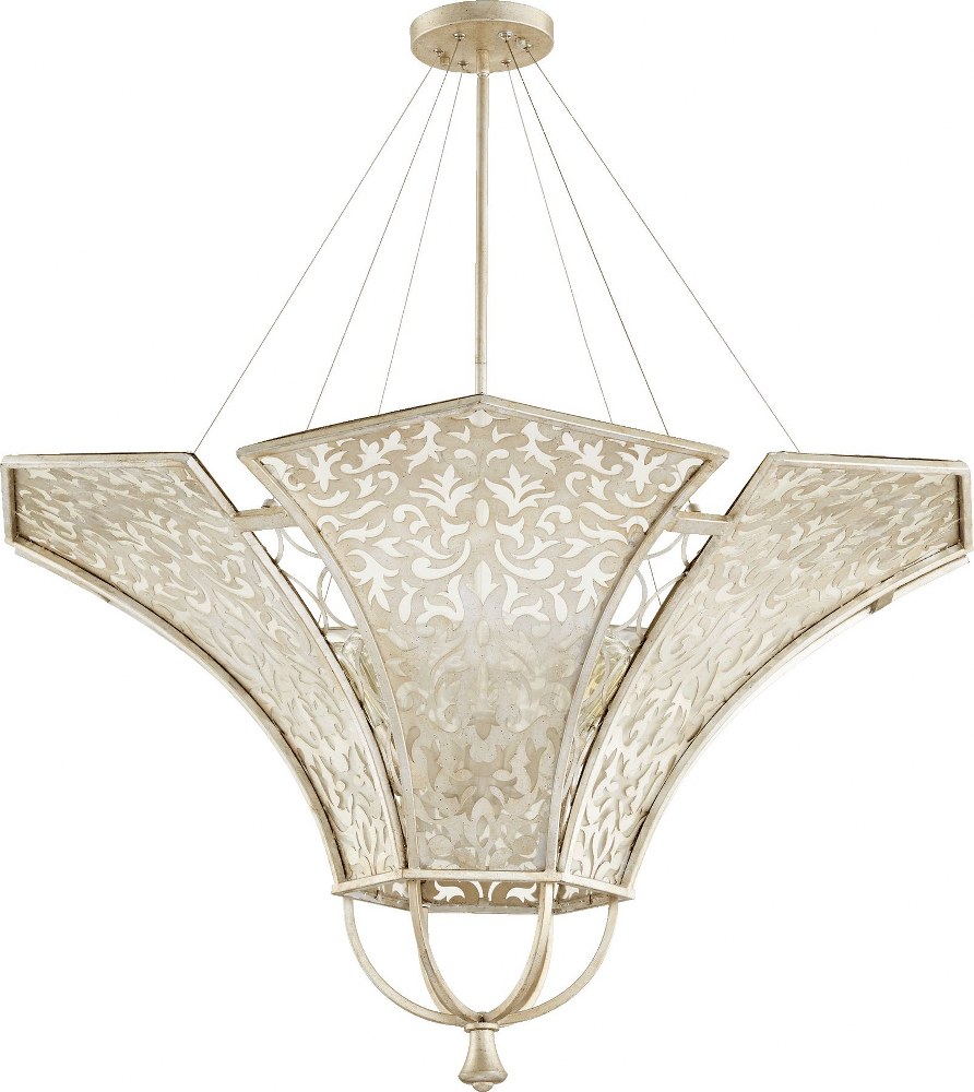 Quorum Lighting-875-8-60-Bastille - 8 Light Pendant in Transitional style - 42 inches wide by 23.5 inches high   Aged Silver Leaf Finish