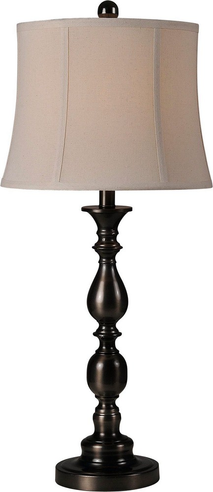 Renwil Inc-JONL061-Scala - Two Light Small Table Lamp (Set of 2)   Oil Rubbed Bronze Finish with Off-White Linen Shade with Clear Crystal