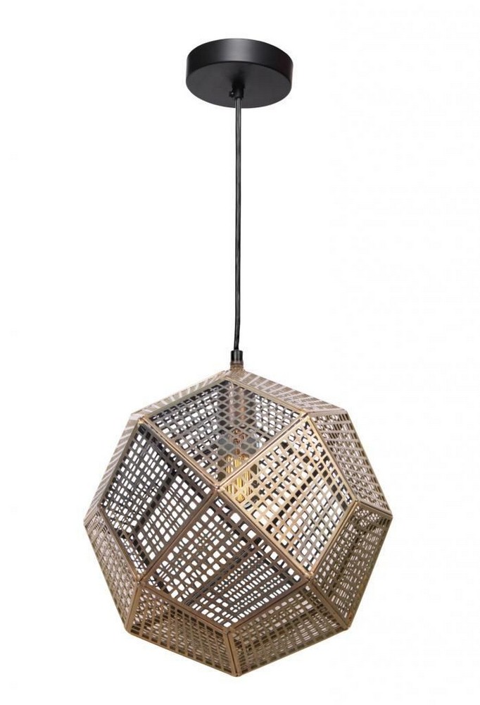 Renwil Inc-LPC139-Skars - One Light Small Pendant   Polished Brass/Lacquered Finish