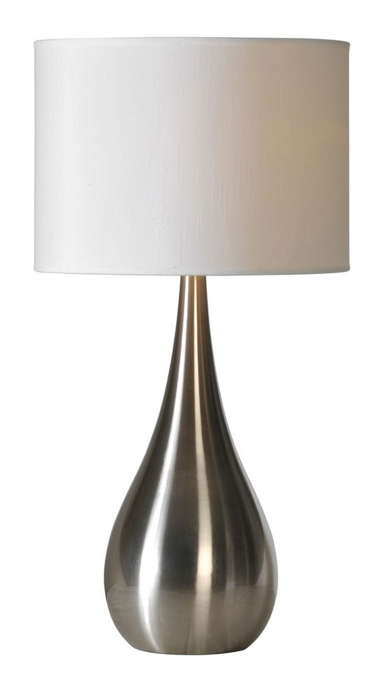 Renwil Inc-LPT172-One Light Table Lamp   Stainless Steel Finish with White Linen/European Shade