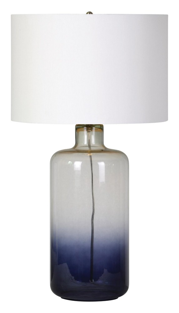 Renwil Inc-LPT587-Nightfall - One Light Medium Table Lamp   Blue Ombre Finish with Off-White Cotton Shade