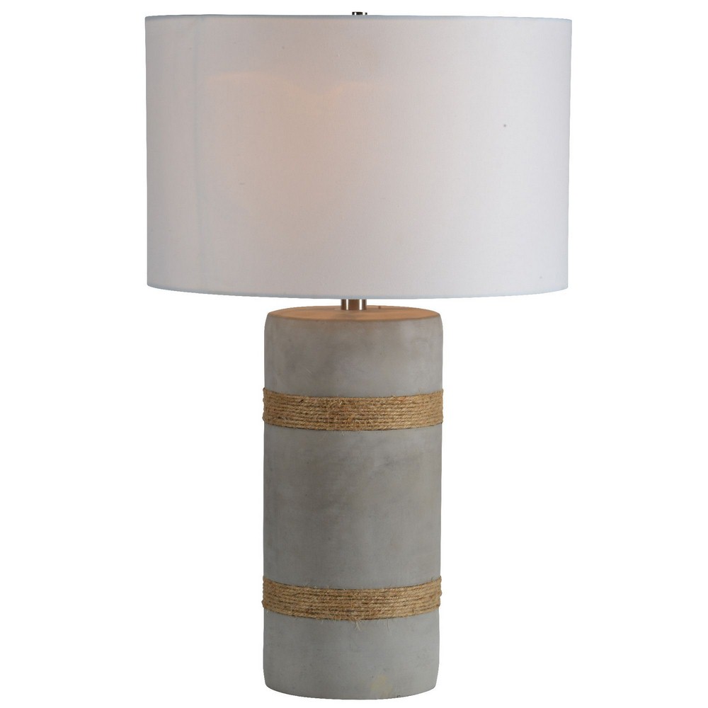 Renwil Inc-LPT760-Malden - One Light Table Lamp   Concrete/Rope Finish with White Fabric Shade