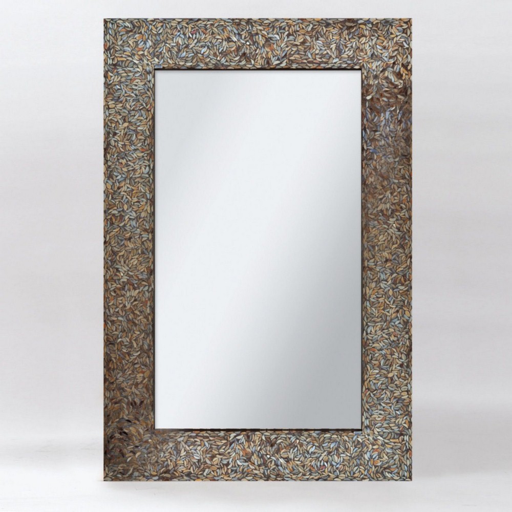 Renwil Inc-MT1345-Amber Mosaic - 24 Inch Small Rectangular Framed Mirror   Black Mosaic Finish