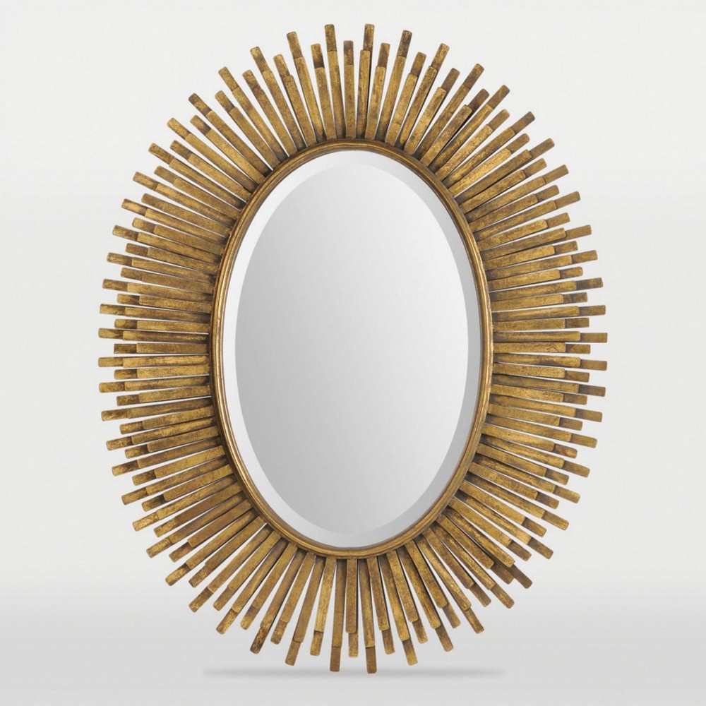 Renwil Inc-MT1391-Sparta - 30.75 Inch Medium Oval Framed Mirror   Antique Gold Leaf Finish