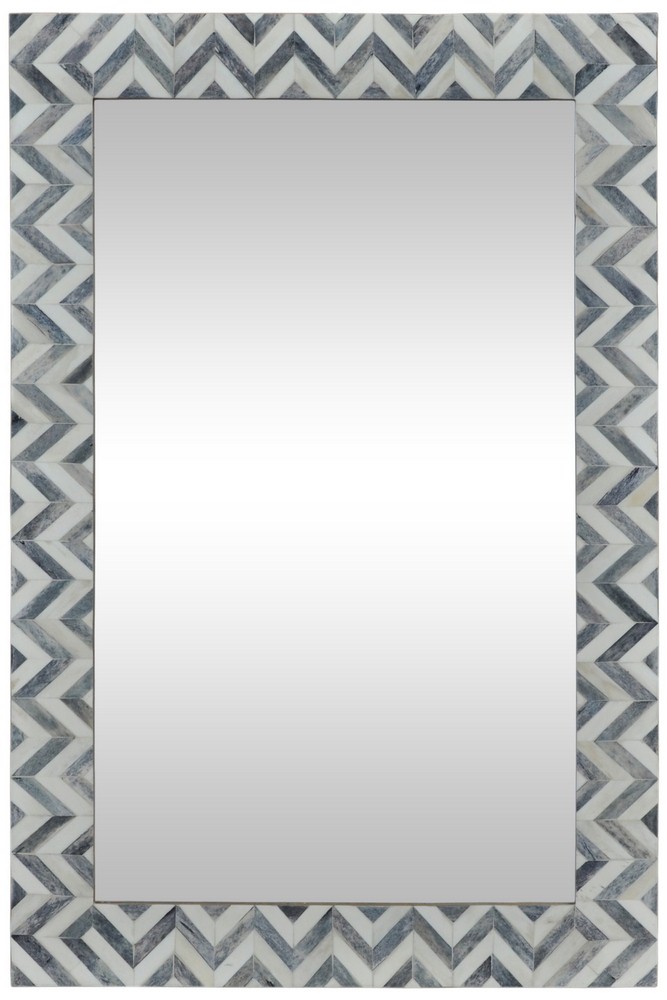 Renwil Inc-MT1458-Abscissa - 36 Inch Rectangular Medium Mirror   Grey/Ivory Finish