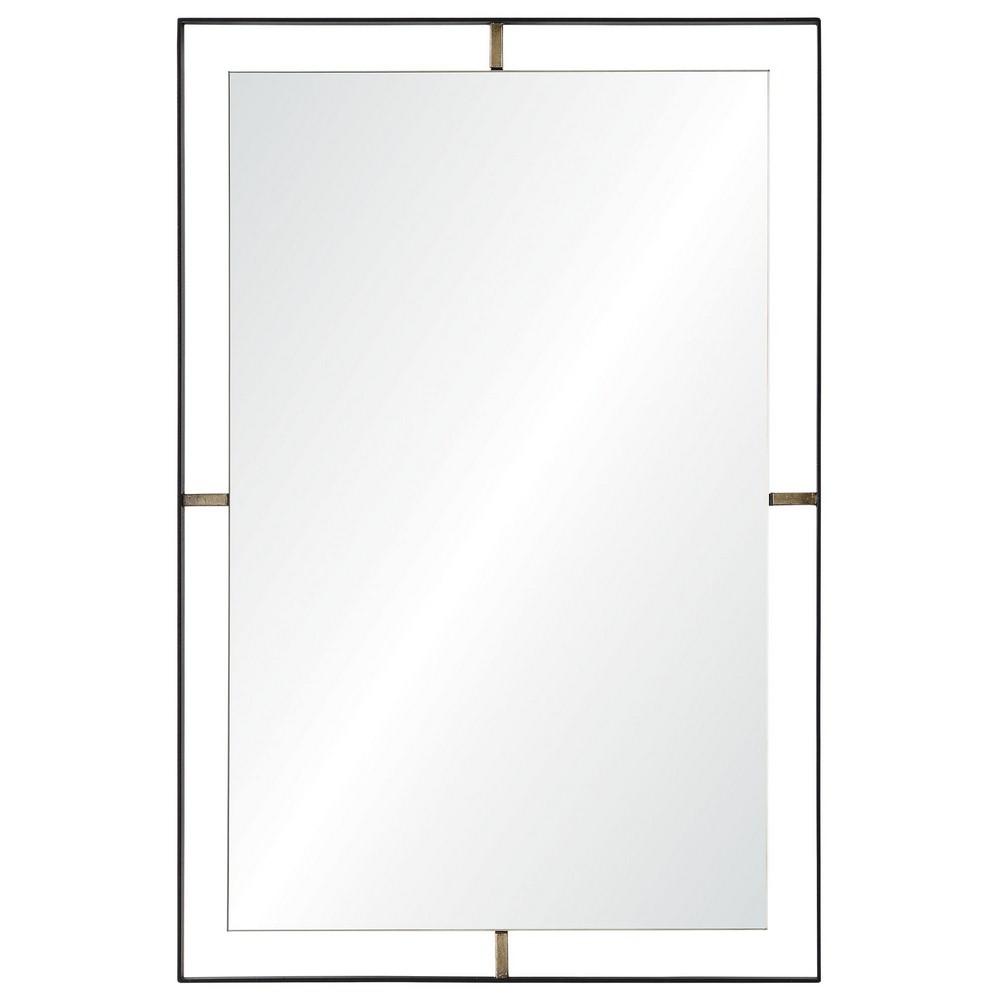 Renwil Inc-MT1857-Heston - 30.5 Inch Rectangular Mirror   Matte Black Finish