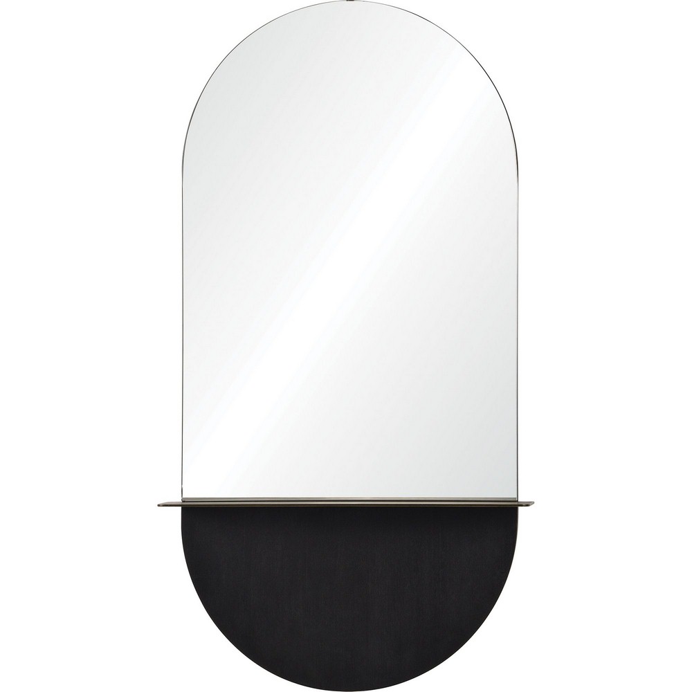 Renwil Inc-MT2131-Lisdarra - 44 Inch Irregular Mirror   Wood Gain/Antique Painted Brass Finish