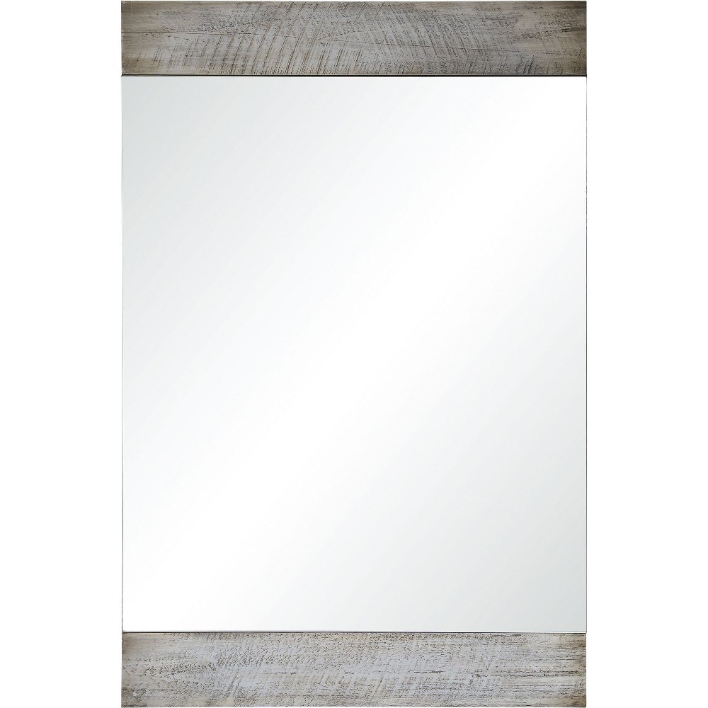 Renwil Inc-MT2197-Keeran - 36 Inch Rectangular Mirror   Mirror/Dark White Wash Finish