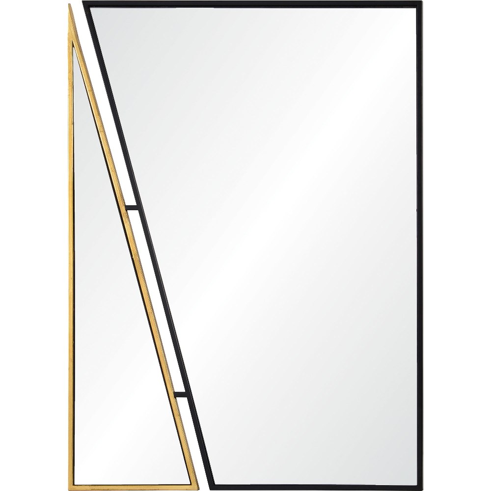 Renwil Inc-MT2245-Idiom - 38 Inch Rectangular Mirror   Mirror/Black/Antique Gold Finish