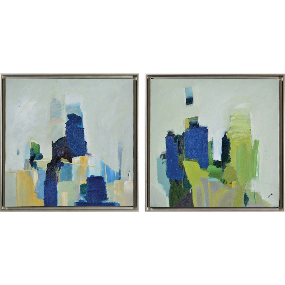 Renwil Inc-OL1808-Maska - 25 Inch Square Oil Painting Wall Art (Set of 2)   Matte Finish