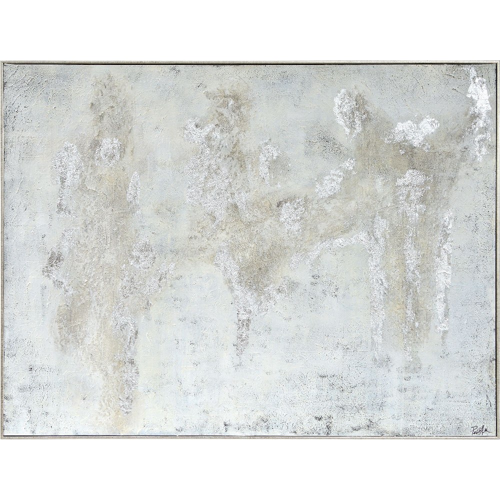 Renwil Inc-OL1926-Devonshire - 48 Inch Canvas Art   Matte/Silver Leaf/High Gloss Finish