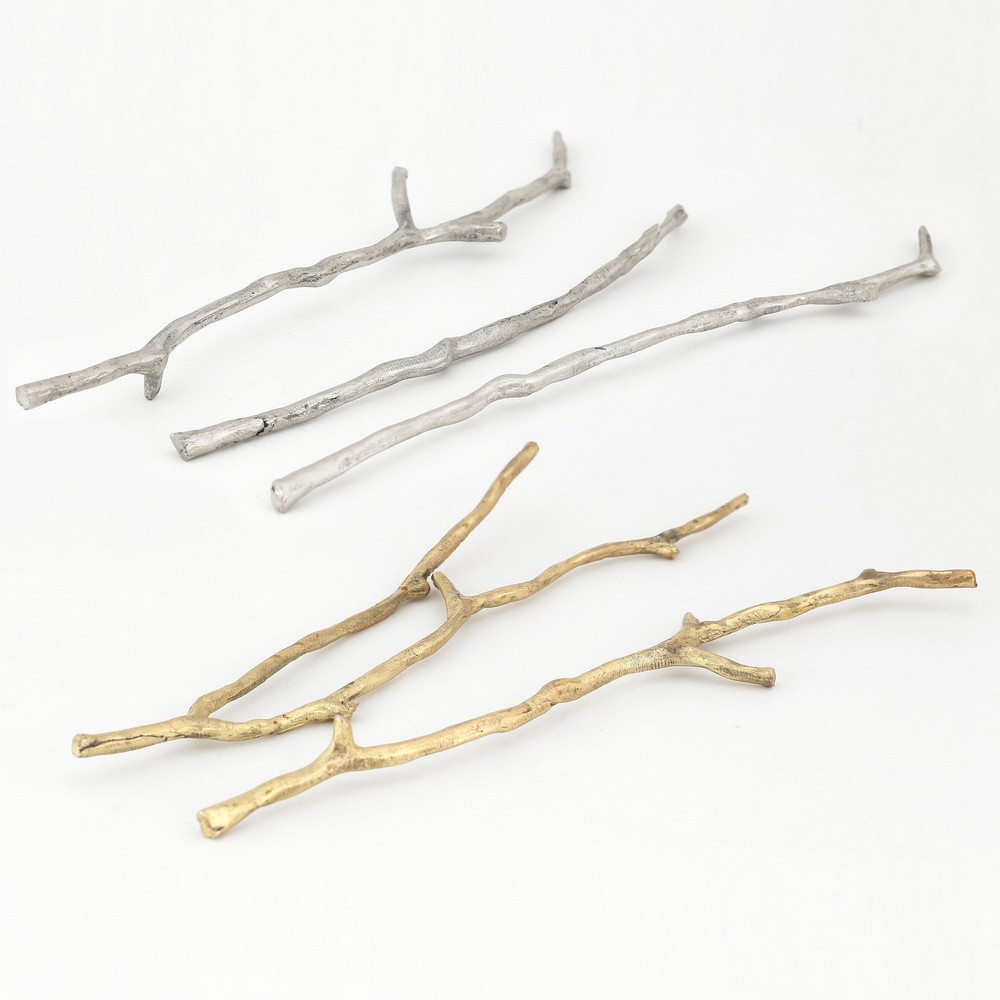 Renwil Inc-STA364-18.5 Inch Lustroso Metal Branches Small Statue (Set of 5)   Brass Gold/Raw Nickel Finish