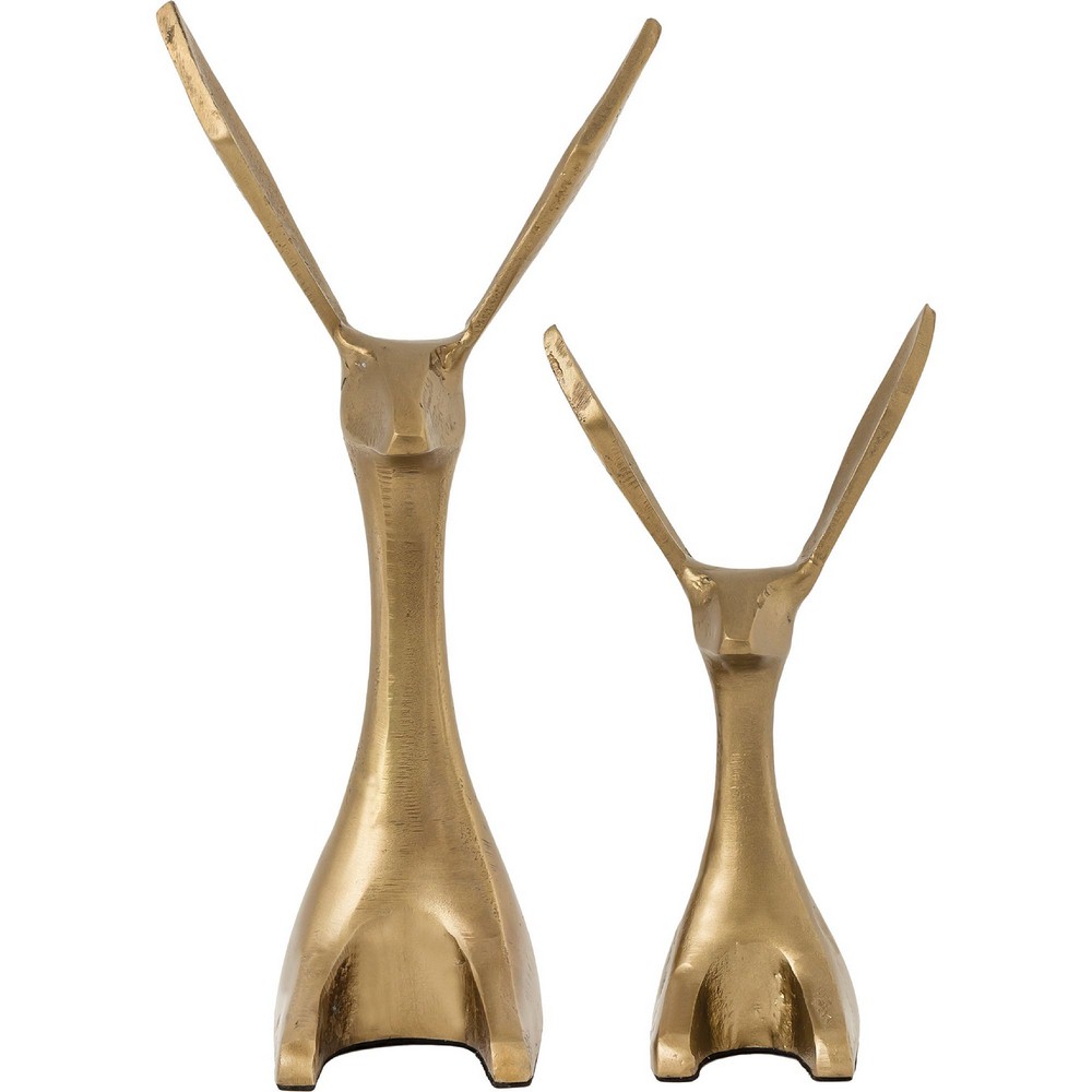 Renwil Inc-STA691-Reed - 12 Inch Statue (Set of 2)   Antique Brass Finish