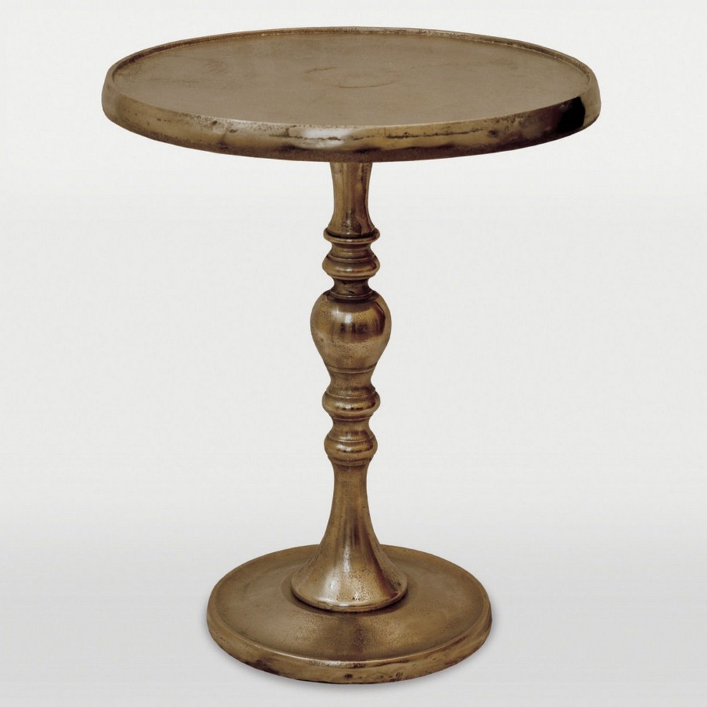 Renwil Inc-TA033-Romina Nickel - 17 Inch Small Accent Table   Raw Nickel Finish