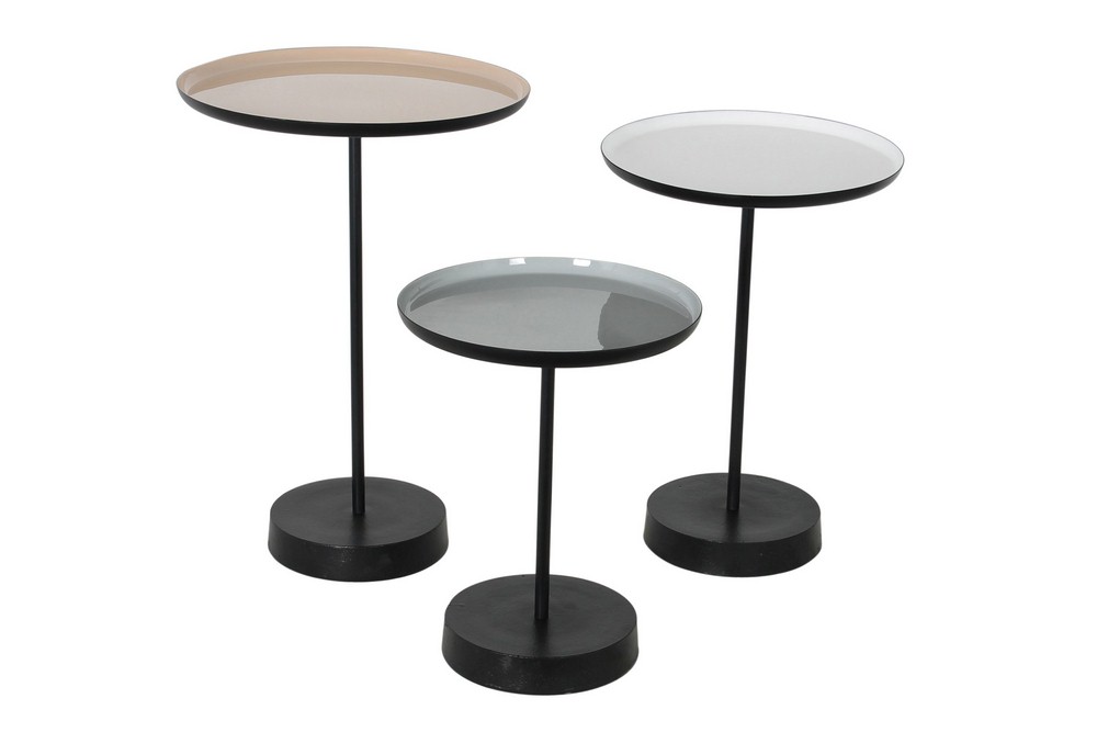 Renwil Inc-TA111-Stepping Stone - 23 Inch Small Accent Table   White/Beige/Grey Powder Coated/Enamel Finish