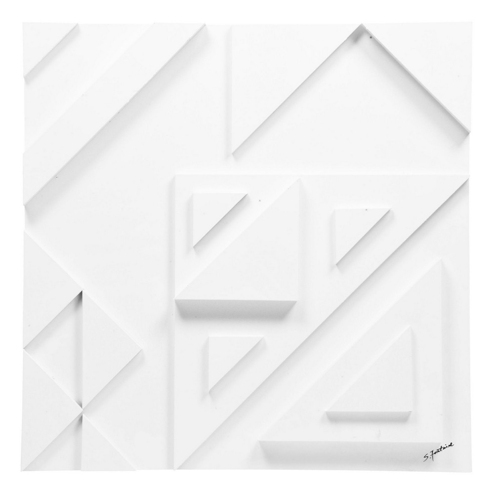 Renwil Inc-W6346-Vector III - 24 Inch Small Square Wall Decor   Matte/White Finish