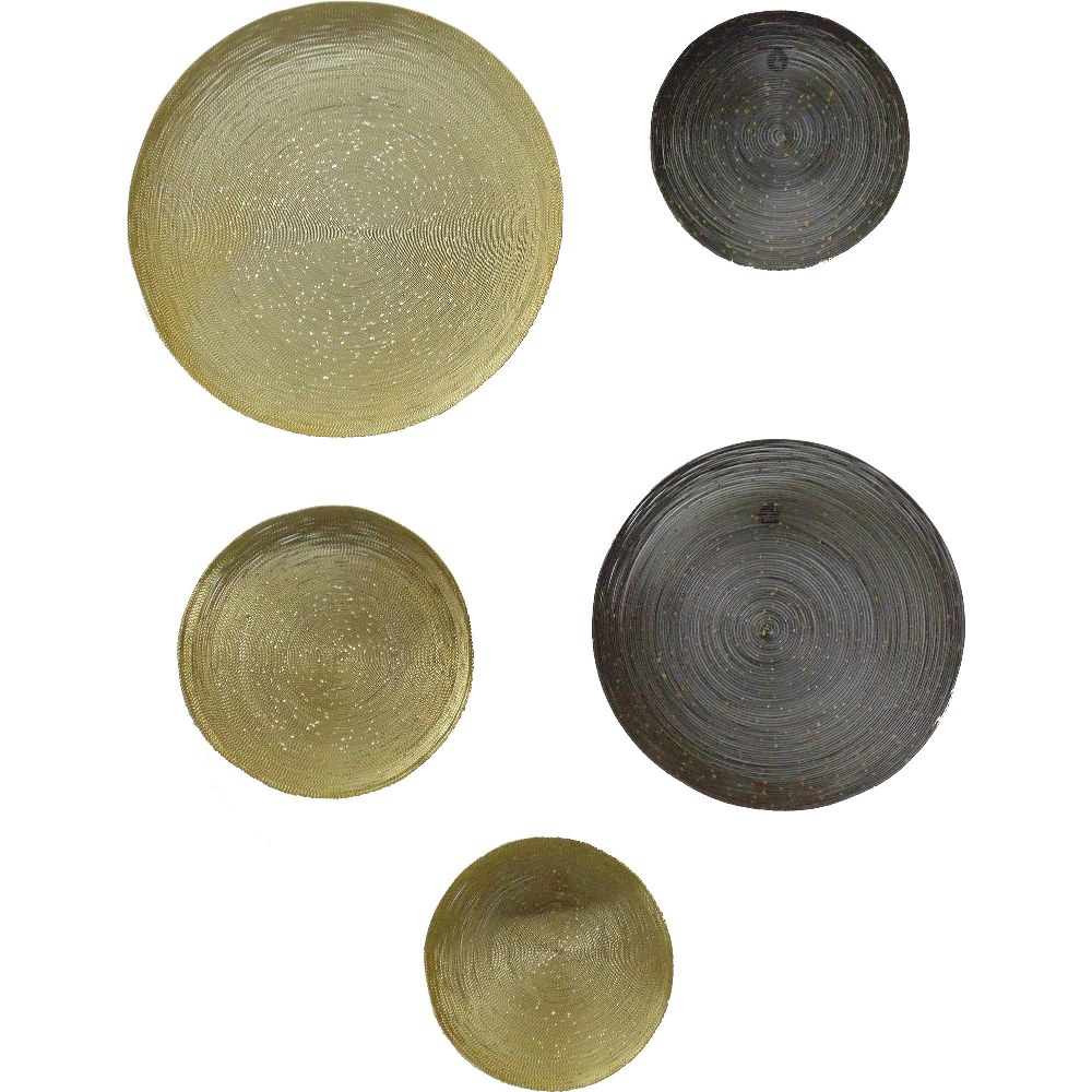 Renwil Inc-W6663-Cass - 17.5 Inch Alternative Wall Decor (Set of 3)   Gold/Grey Finish