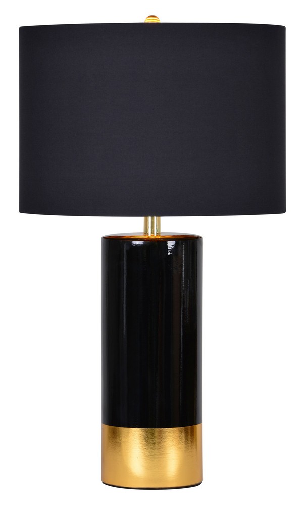 Renwil Inc-LPT631-The Tuxedo - One Light Medium Table Lamp   Black/Gold Finish with Black Shade