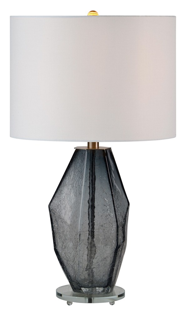 Renwil Inc-LPT635-Hadesa - One Light Small Table Lamp   Gray Finish with Off White Shade