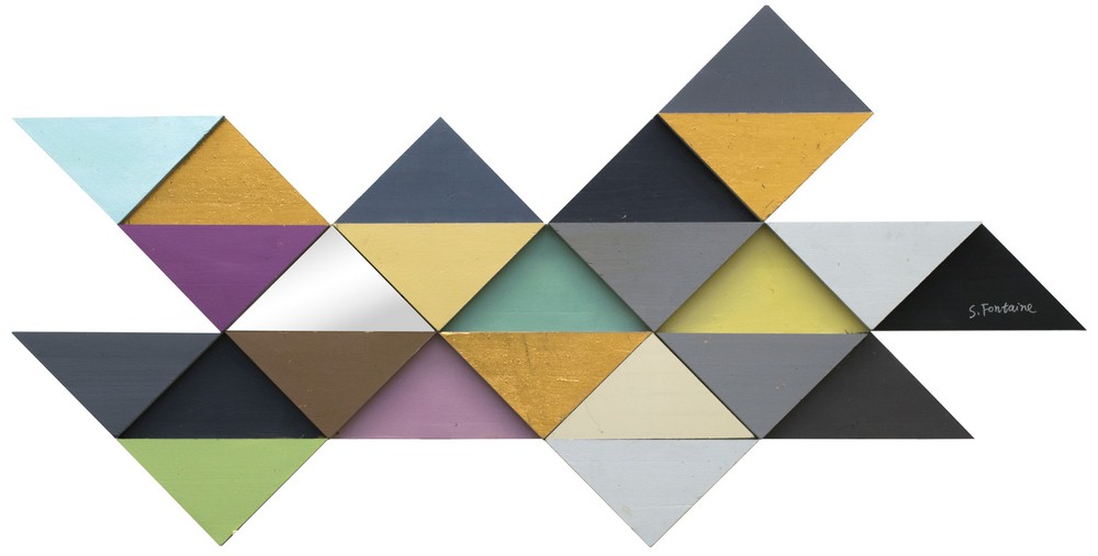 Renwil Inc-W6287-Tremulous Triangle - 56 Inch Large Decorative Wallart   Multi Color Finish