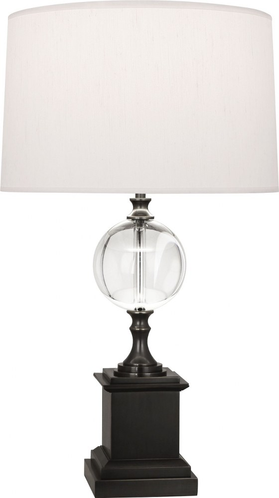 Robert Abbey Lighting-1014X-Celine-1 Light Table Lamp-7 Inches Wide by 29.38 Inches High Deep Patina Bronze Pearl Deep Patina Bronze/Crystal Ball Finish with Bronze Opaque Parchment/Bright Silver Shad