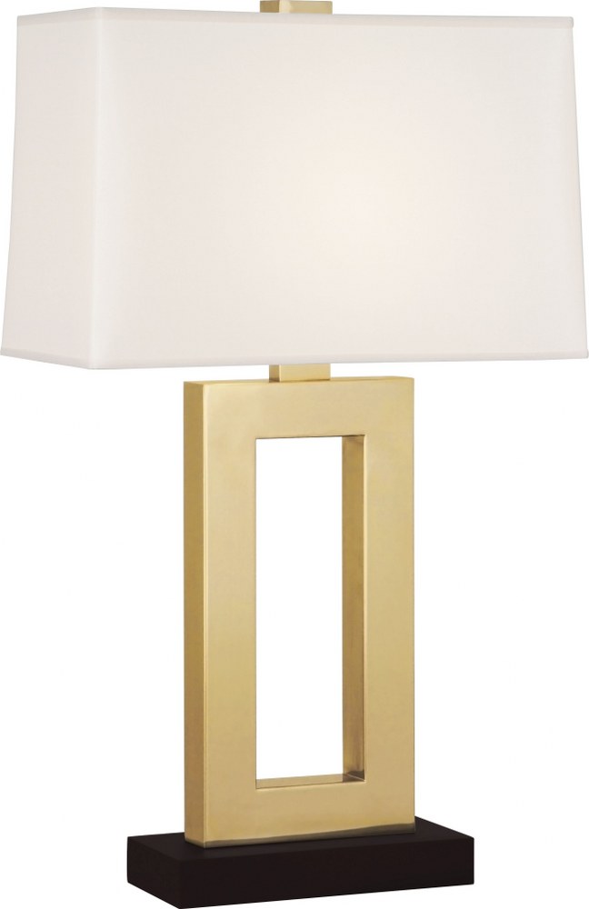 Robert Abbey Lighting-103XBN-Doughnut-One Light Table Lamp-11 Inches Wide by 29.5 Inches High   Natural Brass Finish with Snowflake Fabric Shade