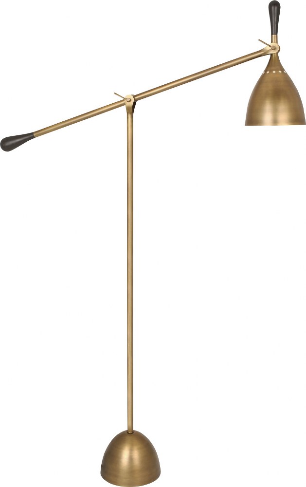 Floor Lamp Brass Walnut Metal Shade