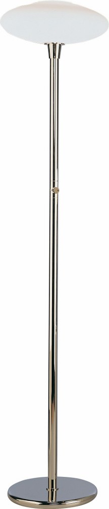Robert Abbey Lighting-2045-Rico Espinet Ovo - One Light Torchiere Polished Nickel Finish with Frosted White Cased Glass
