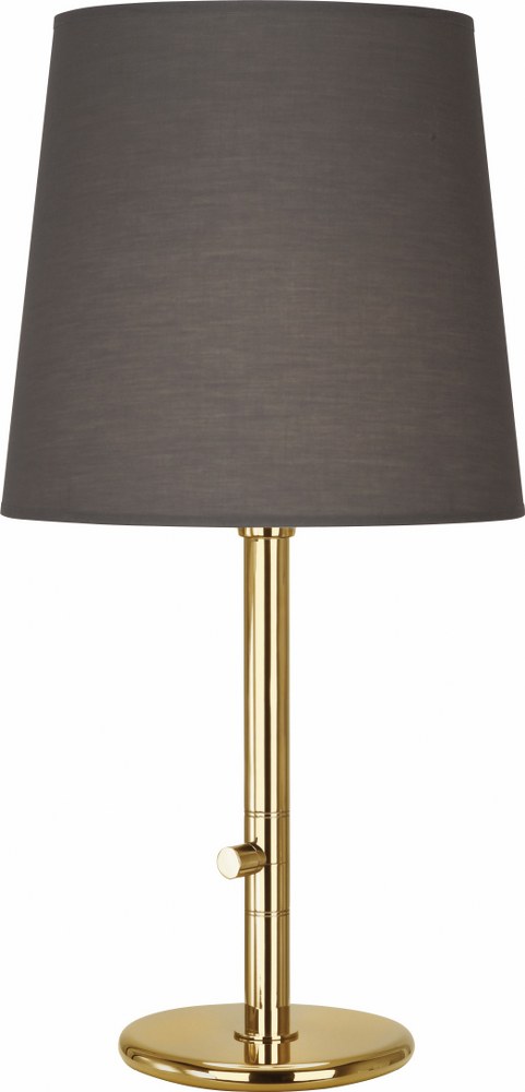 Robert Abbey Lighting-2077-Rico Espinet Buster Chica 1-Light Accent Lamp 28.75 Inches Tall Polished Brass Smoke Gray Polished Brass Finish Finish with Smoke Gray Fabric Shade