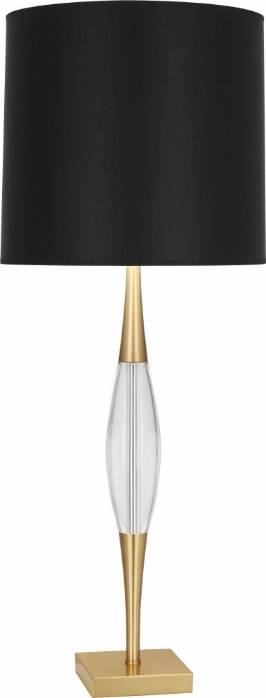 Robert Abbey Lighting-207B-Juno-One Light Table Lamp-5.5 Inches Wide by 36.5 Inches High   Modern Brass Finish with Clear Glass with Pearl Dupioni Fabric Shade