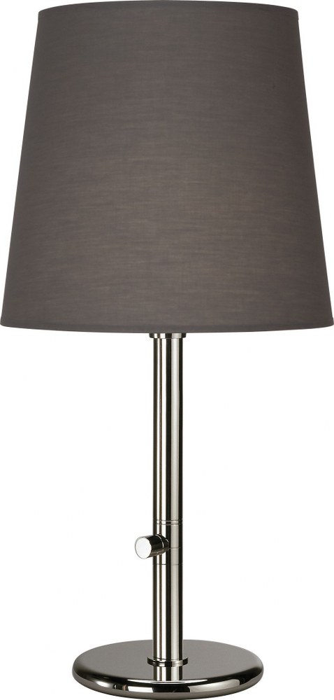 Robert Abbey Lighting-2082G-Rico Espinet Buster Chica 1-Light Accent Lamp 8 Inches Wide and 28.75 Inches Tall Polished Nickel Smoke Gray Polished Nickel Finish with Fondine Fabric Shade