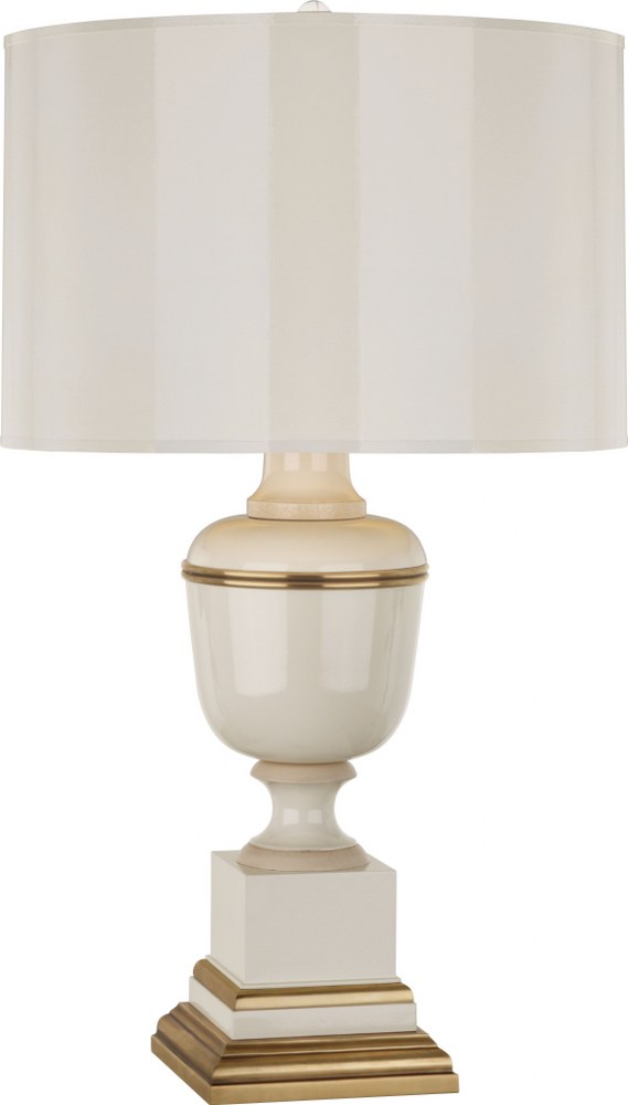 Robert Abbey Lighting-2601-Mary Mcdonald Annika - 29.5 Inch One Light Table Lamp   Ivory Lacquered Paint/Natural Brass/Ivory Crackle Finish with Ivory Painted Opaque Parchment/Matte Gold Shade