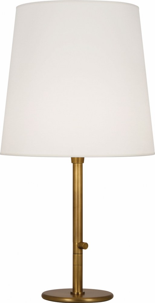 Robert Abbey Lighting-2800W-Rico Espinet Buster 1-Light Table Lamp 35.25 Inches Tall Aged Brass Fondine Polsihed Brass Finish with White Fabric Shade