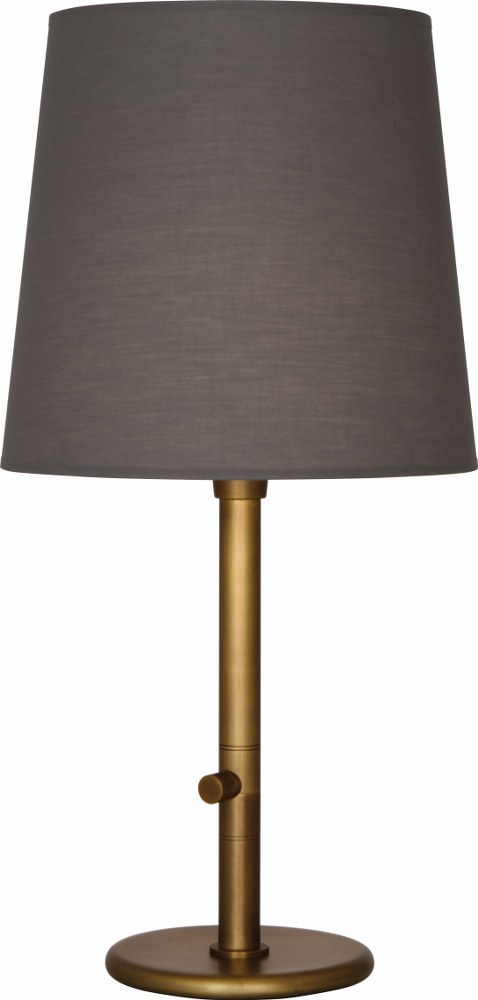 Robert Abbey Lighting-2803-Rico Espinet Buster Chica 1-Light Accent Lamp 8 Inches Wide and 28.75 Inches Tall Aged Brass Smoke Gray Polished Nickel Finish with Fondine Fabric Shade