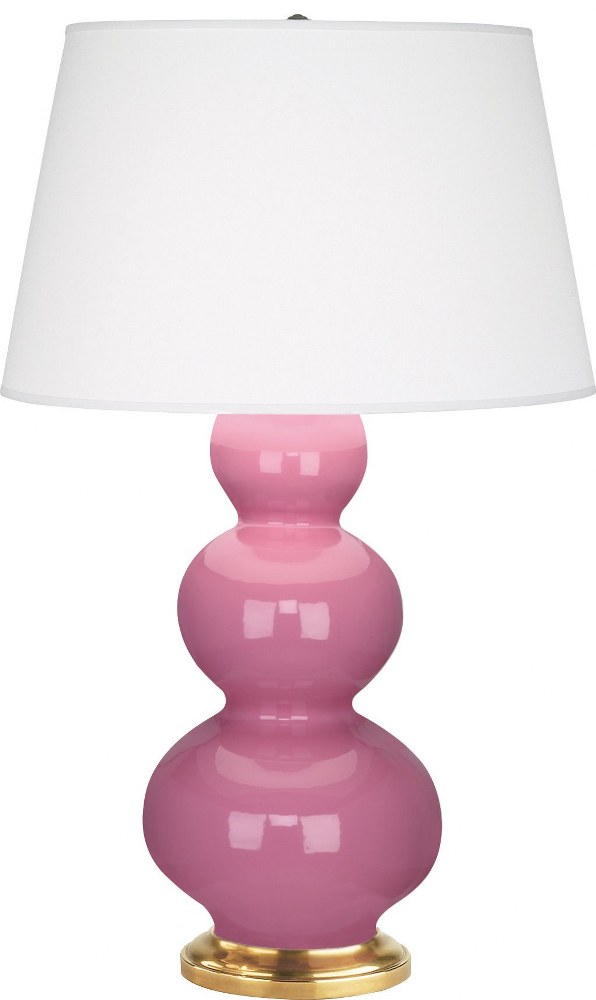 Robert Abbey Lighting-318X-Triple Gourd - 1 Light Table Lamp-32.75 Inches Tall and 10 Inches Wide Schiaparelli Pink Antique Natural Brass Triple Gourd - 1 Light Table Lamp-32.75 Inches Tall and 10 Inc