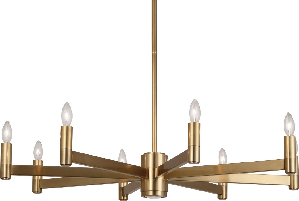 Robert Abbey Lighting-4500-Delany-Ten Light Chandelier-35.5 Inches Wide by 5.63 Inches High   Antique Brass Finish