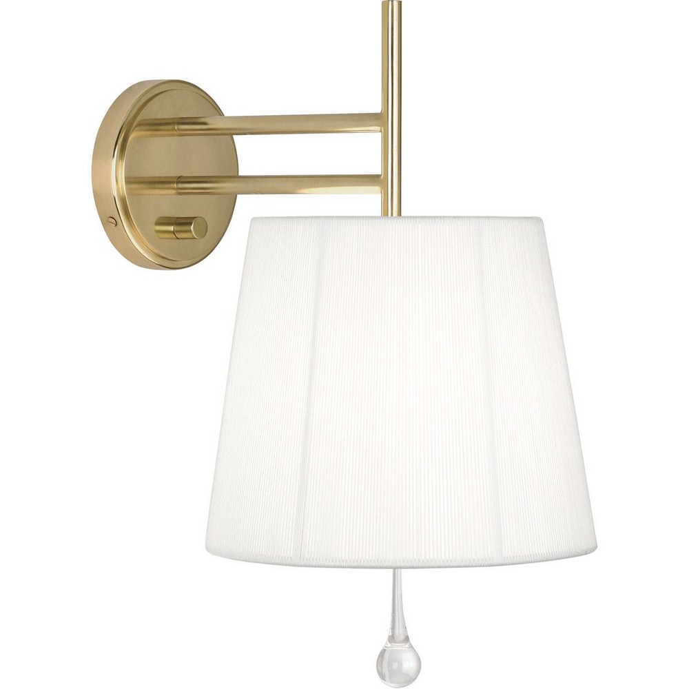 Robert Abbey Lighting-469-Annabelle - One Light Wall Sconce  Modern Brass Finish with White String Shade