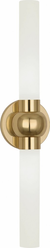 Robert Abbey Lighting-6900-Daphne-20W 2 LED Wall Sconce-3.75 Inches Wide by 23.75 Inches High   Modern Brass Finish with White Frosted Glass