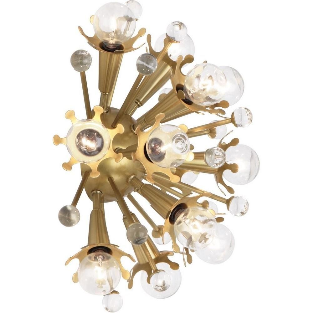 Robert Abbey Lighting-715-Jonathan Adler Sputnik - Twelve Light Wall Sconce Antique Brass Finish with Clear Crystal