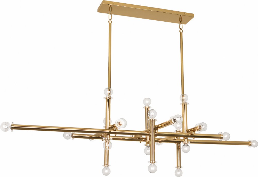 Robert Abbey Lighting-905-Jonathan Adler Milano-22 Light Chandelier-64.25 Inches Wide by 18 Inches High Polished Brass  Polished Brass Finish