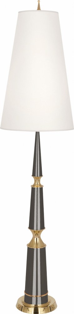 Robert Abbey Lighting-A902X-Jonathan Adler Versailles-One Light Floor Lamp-9.75 Inches Wide by 68.75 Inches High   Ash Lacquered Paint/Modern Brass Finish with Fondine Fabric Shade