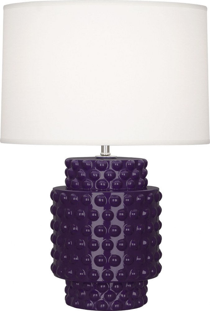Robert Abbey Lighting-AM801-Dolly 1-Light Accent Lamp 7.75 Inches Wide and 21.375 Inches Tall Amethyst  Amethyst Glazed Finish with Fondine Fabric Shade